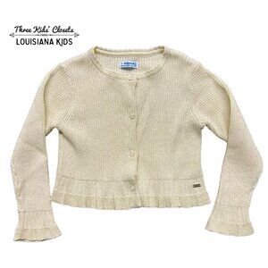 Mayoral Sz 3 Champagne Gold Sparkly Cardigan Sweater